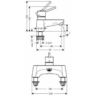 Смеситель для ванны Hansgrohe Talis 31427000 хром